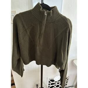 STAUD Hampton Cashmere Sweater Olive Green M